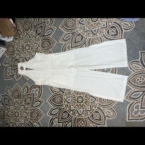 White high neck jumpsuit